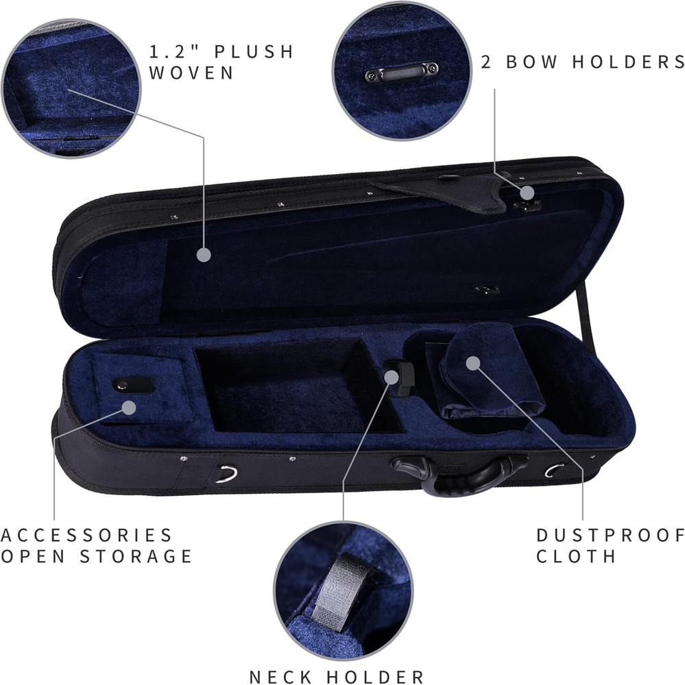 4/4 Full Size Violin Hard Case Basic Professional Triangular Shape Backpack, Sup