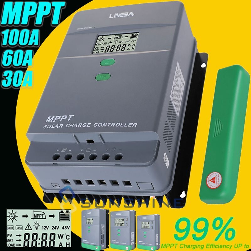 100A 60A Solar MPPT Charge Controller Solar Panel Regulator 12V/24V Auto Track