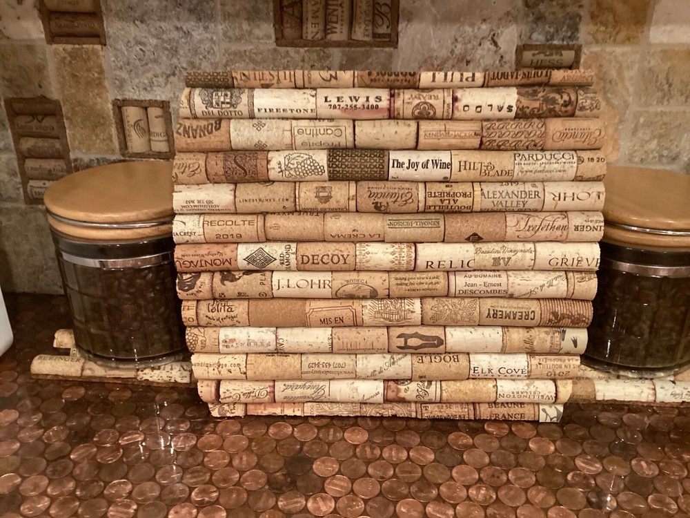 Cork Trivet (rectangle),  From Wine Corks (plus, see description)