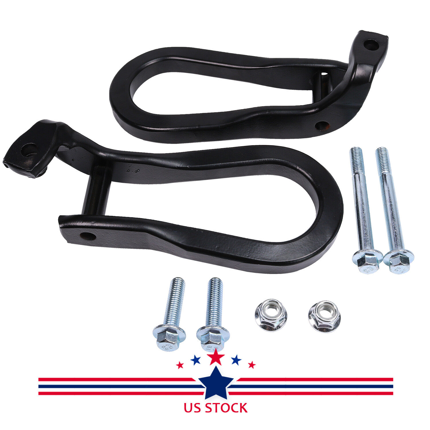 Pair Black Tow Hooks Kit 84072464 For 2015-2019 Silverado Sierra 2500HD & 3500HD