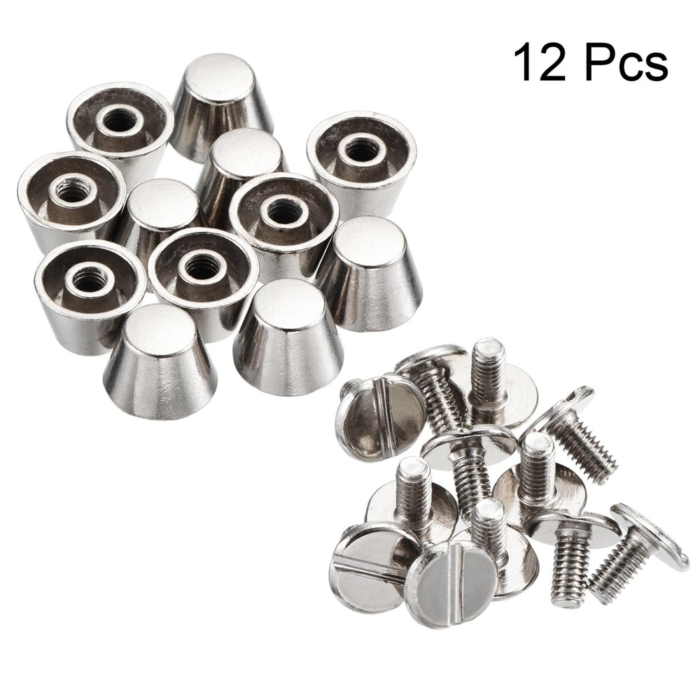10x7mm Rivet Studs Screw Back Flat Cable Feet Stud Silver Tip 12pcs