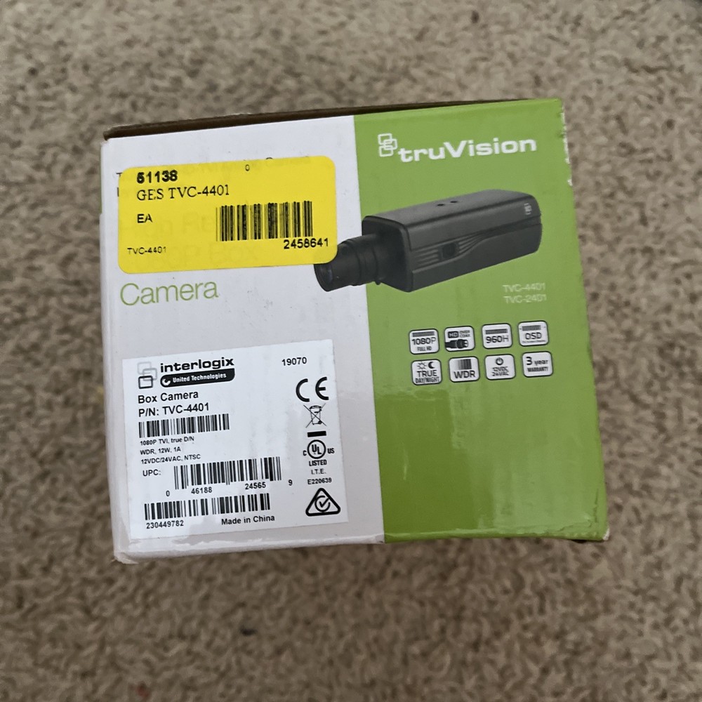 True vision, high resolution, 1080 P box camera, industrial security camera