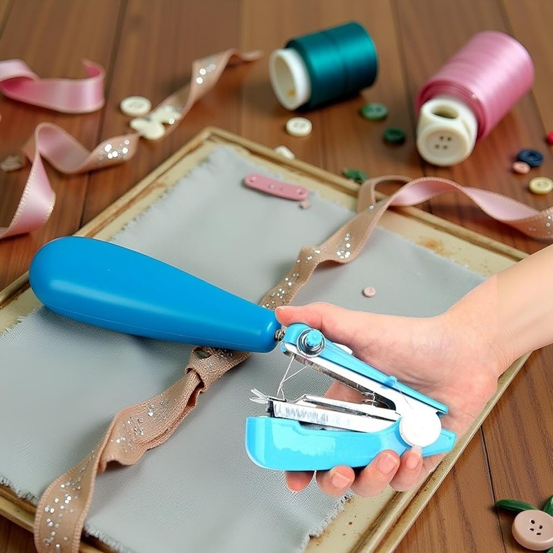 Handheld Mini Sewing Machine Portable Manual Stitching Tool Small Projects New