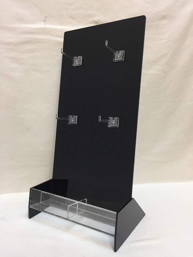Vertical Display Black & Clear Acrylic Plastic