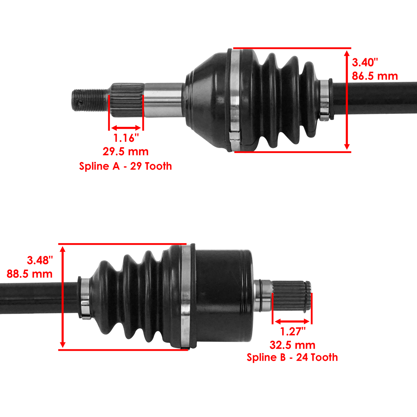 Rear CV Axle For Can-Am Maverick Sport 1000 / 1000R 2019-2024 Left & Right