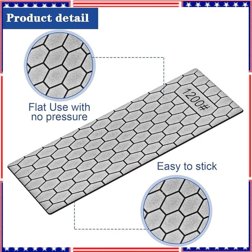 4 Piece Diamond Sharpening Stone Set Honeycomb Surface Whetstone with NonSlip