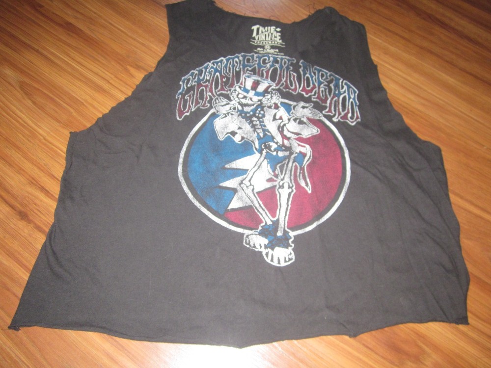 GRATEFUL DEAD TRUE VINTAGE DEAD HEAD DIY MUSCLE SHIRT PAPER THIN