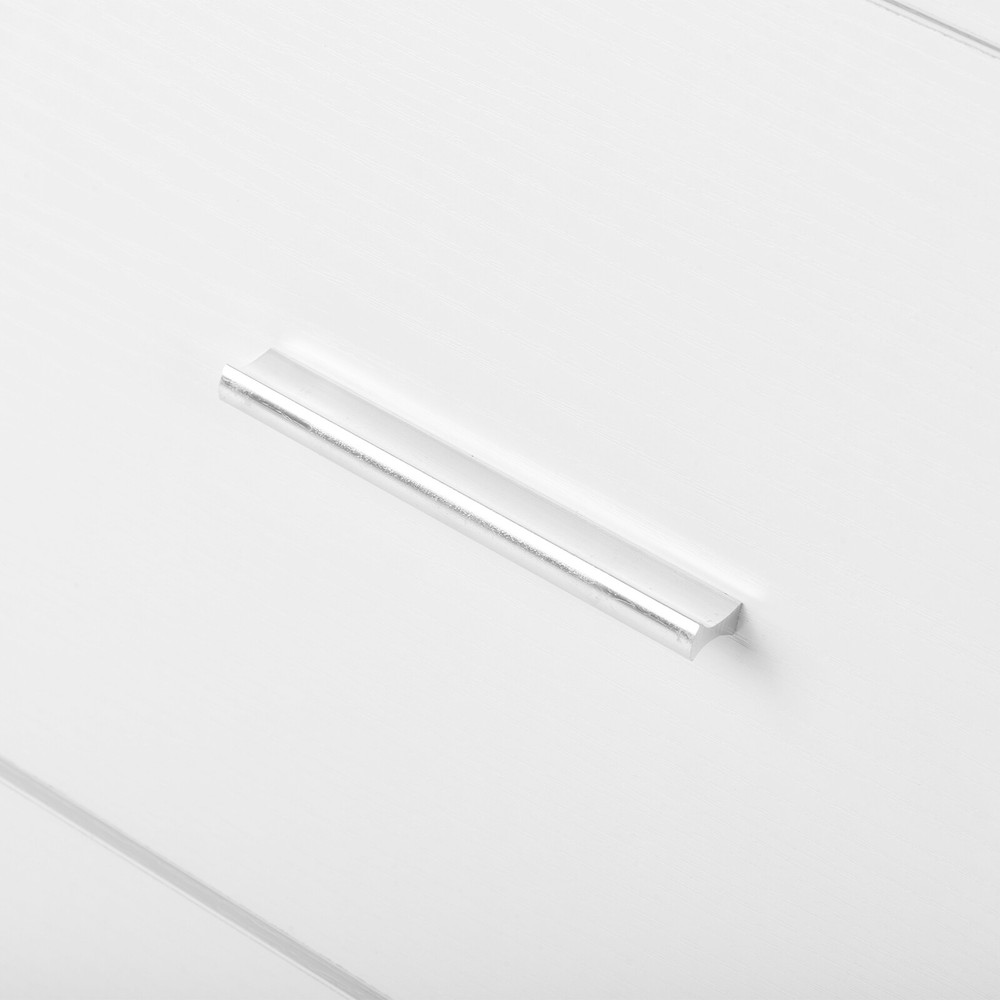 White embossed chipboard computer desk with 2 power sockets