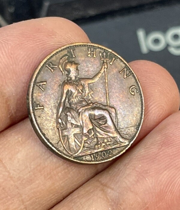 1902 Great Britain Farthing Coin
