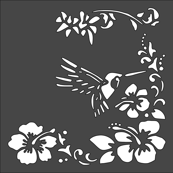 6"x6" Clear Plastic Stencil - Hummingbird (SN79)