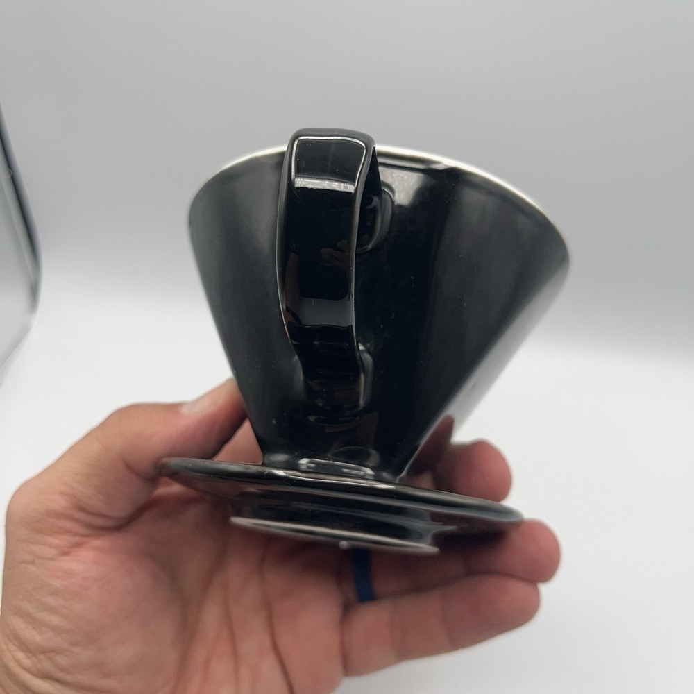 Pour over Coffee Maker, Single Cup Black Ceramic Coffee Dripper