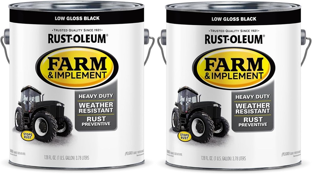 Rust-Oleum 280168 Farm Implement Enamel Paint Black 2 Gallons