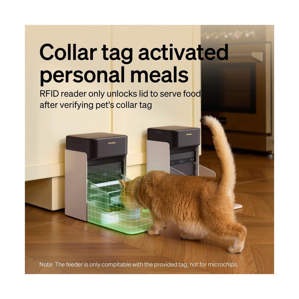 PETLIBRO RFID Automatic Cat Feeder, Collar Tag-Activated Personalized Meals, ...