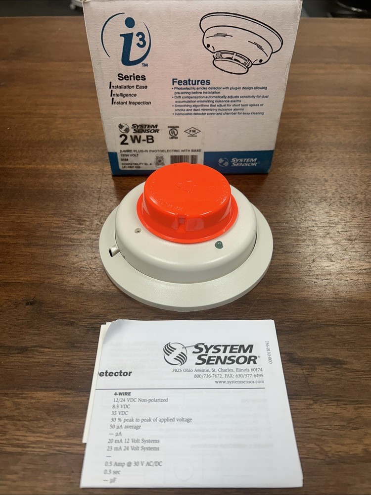 System Sensor 2W-B Smoke Detector 2-Wire White, E-10
