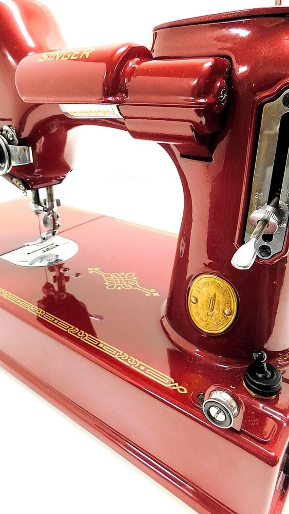 Desk Dave's "RUBY RED" Singer Featherweight 221 Sewing Machine
