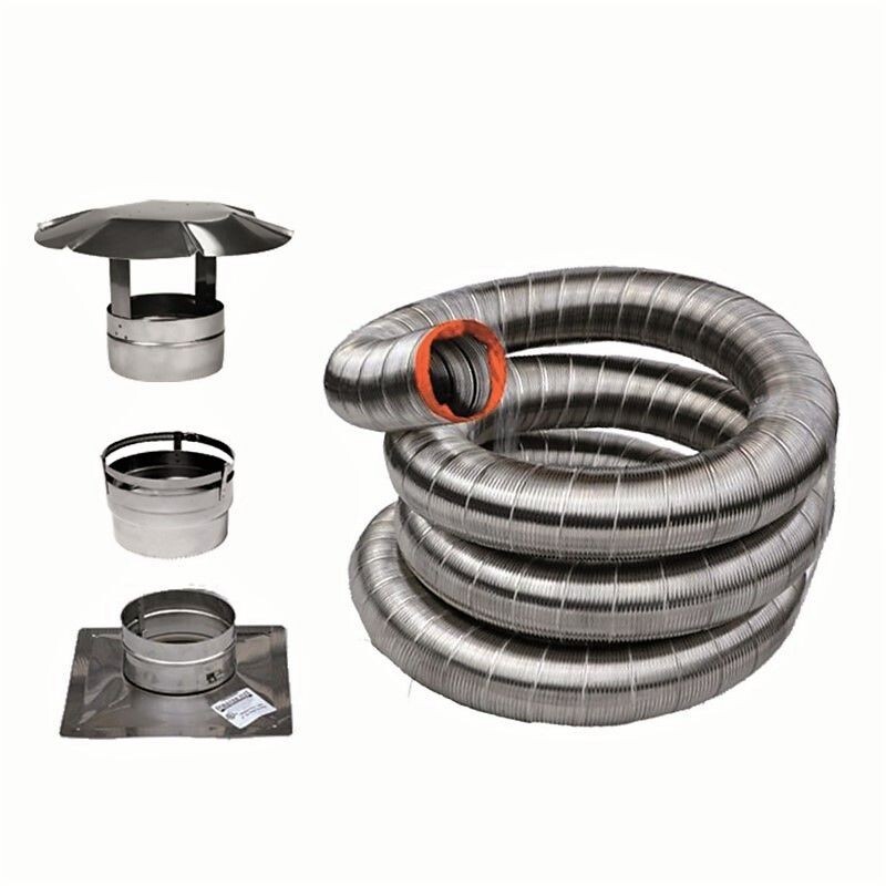 6"X 25' VORTEX STAINLESS FLEX LINER KIT FOR INSERTS