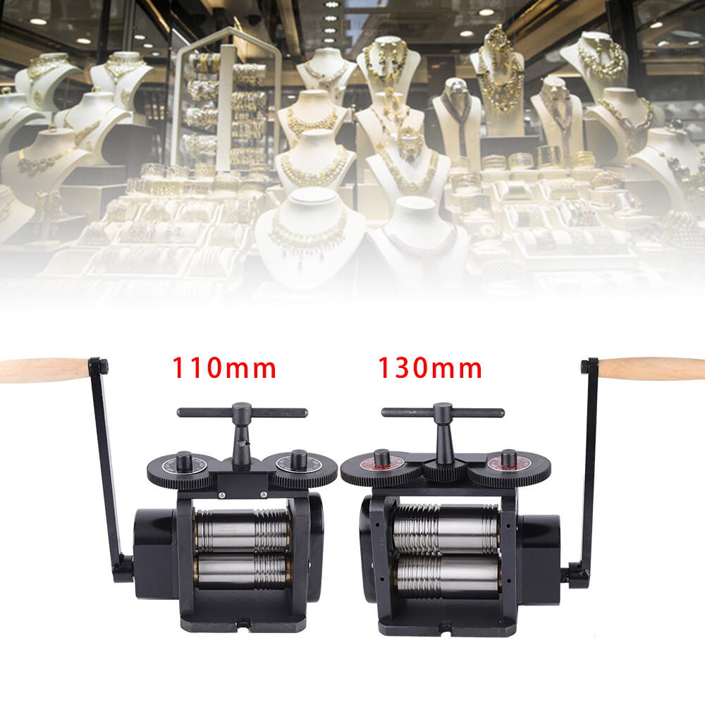 110mm Manual Rolling Mill Machine Wire Flat Pattern Sheet Metal Jewelry Tool US