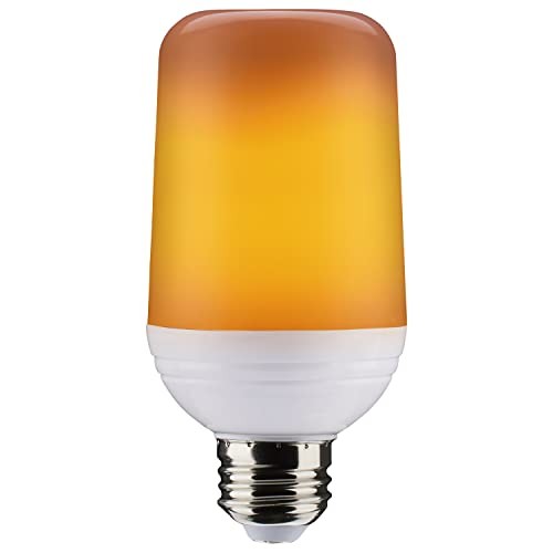 S29806 Indoor/Outdoor LED Flame Effect Light Bulb, T19 Shape, White