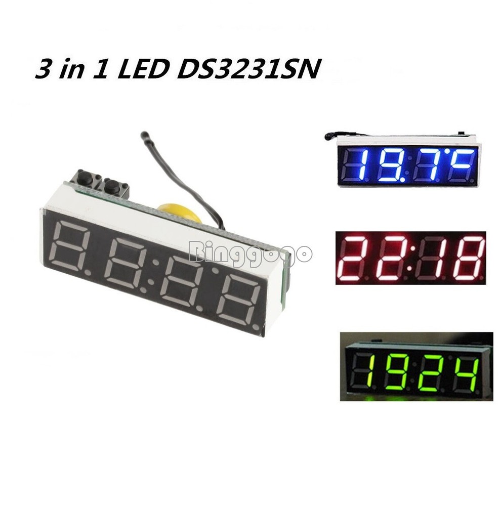DS3231SN 3-in-1 LED Digital Clock Temperature e Voltage Modules DIY Electronic