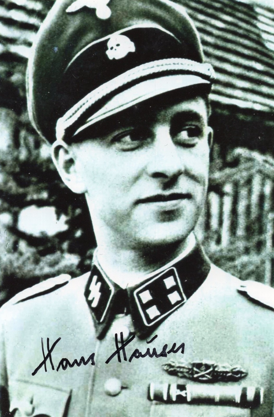 HANS HAUSER - Knight's Cross winner / Elite officer - rare signed photo