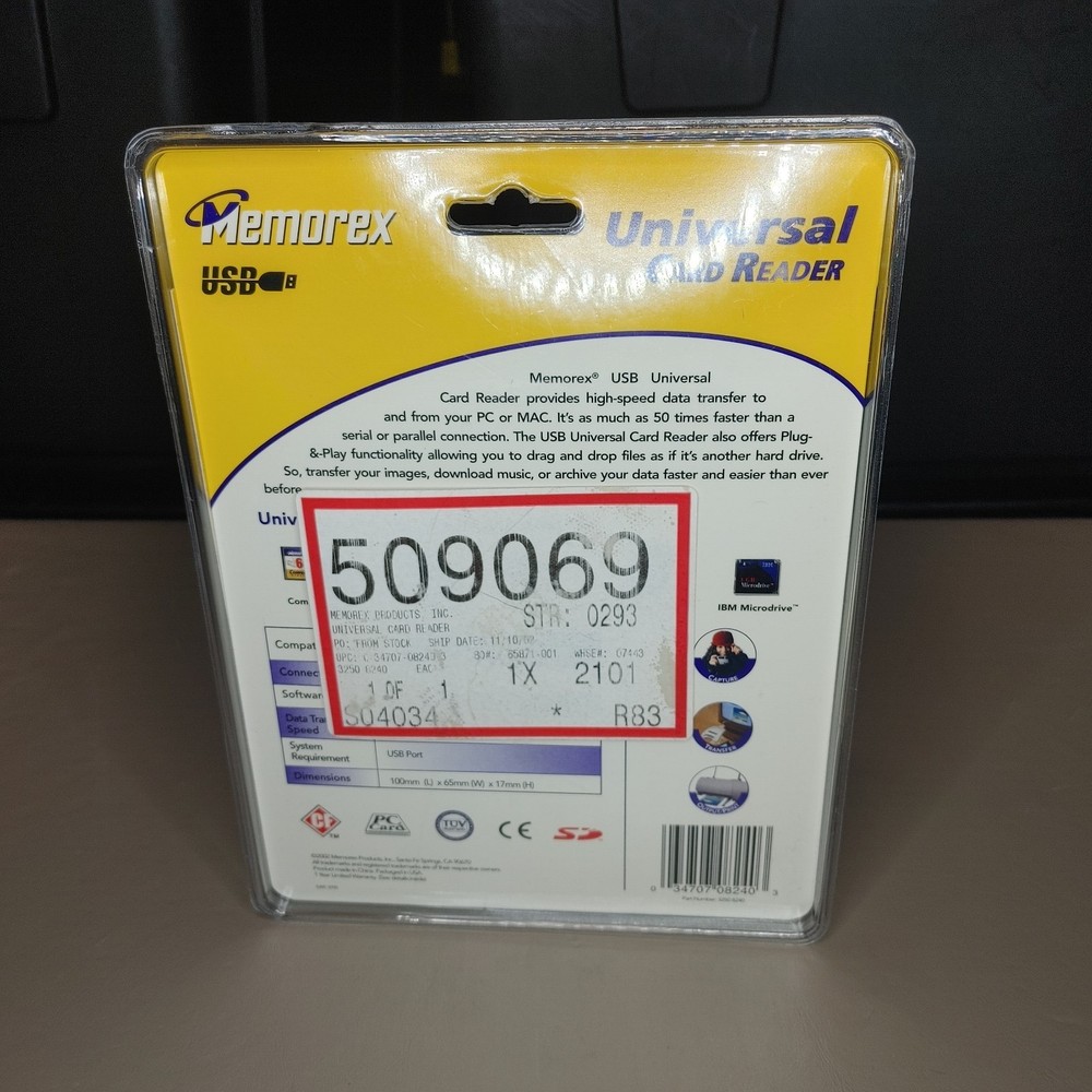 Memorex Pc/mac Universal Card Reader 3250-8240 New Sealed