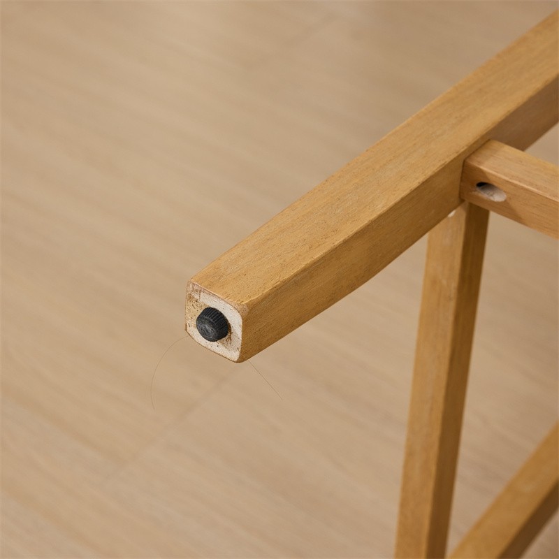 Set of 2 Solid Wood Rattan Bar Stools Comfort Linen Cushion High-Resilience Foam