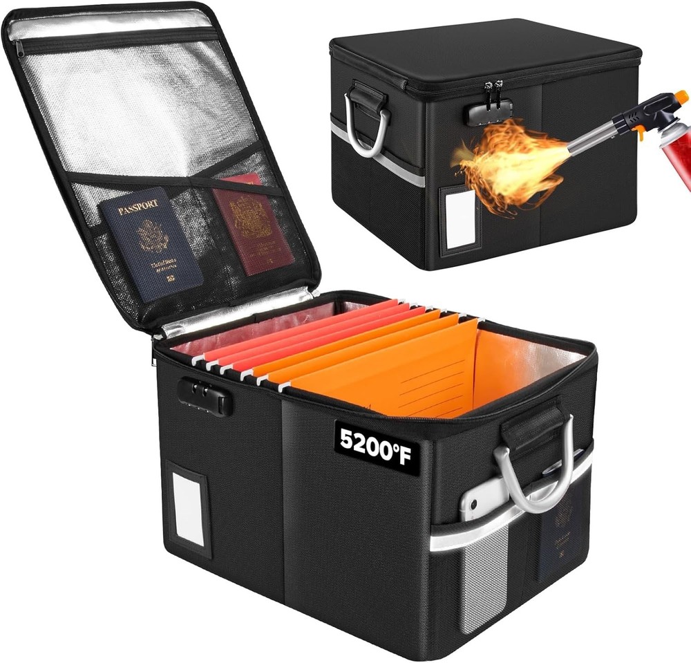 Fireproof Document Box Fireproof File Box W/ Lids Important Document Organizer