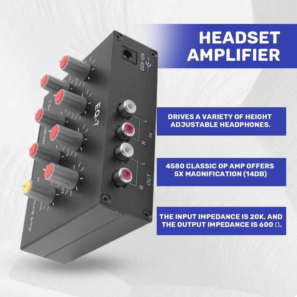 EQ7 Car Audio Headset Amplifier 7Band EQ Equalizer