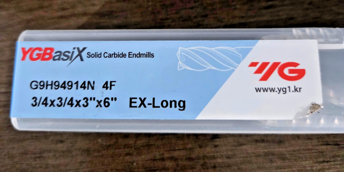 YG-1 3/4" Carbide End Mill 4 Flute EX-Long 6" OAL G9H94914N NEW
