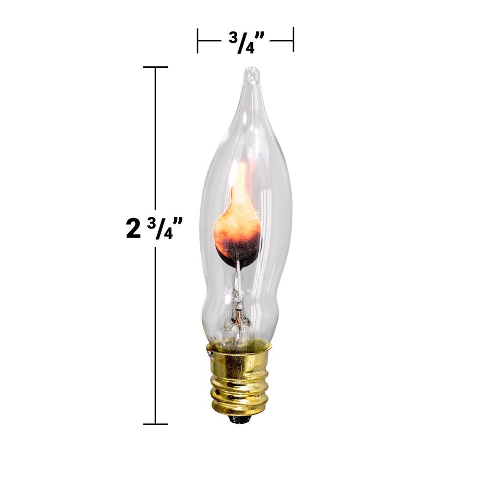 Orange / Purple / Red/ Clear C7 (CA10) Flicker Flame String Light Bulbs (2-Pack)