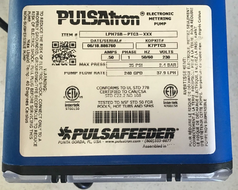 Pulsatron Series E Plus Metering Pump