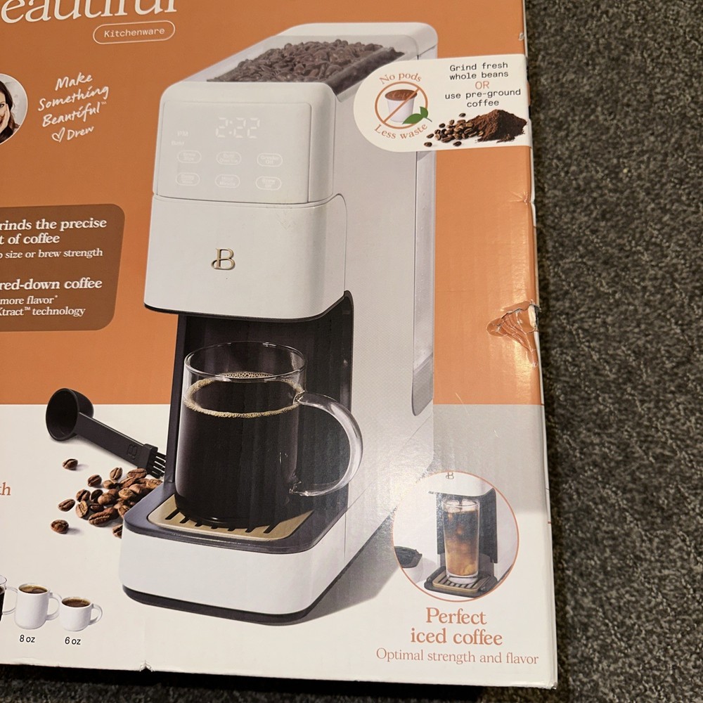 Beautiful by Drew Perfect Grind™ Programmable Single Serve Coffee Maker Works