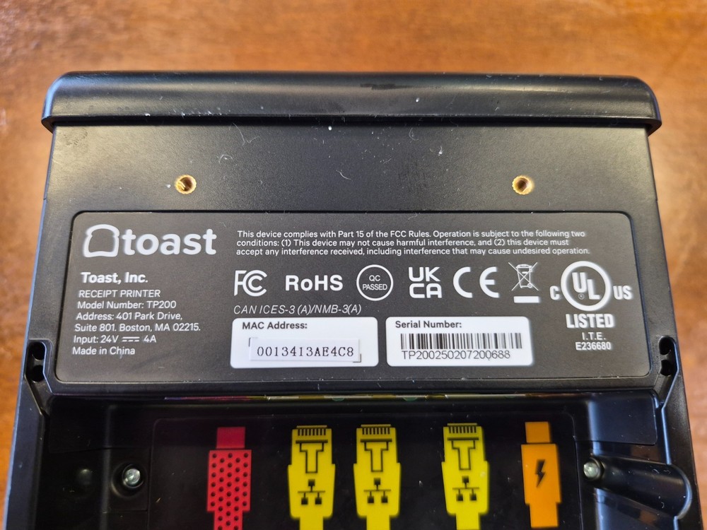 Toast Flex POS System Touch Screen w/ Printer, card reader & Cables