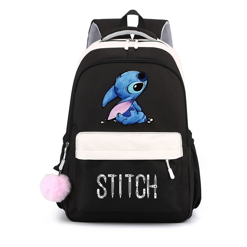 Lilo Stitch Backpack Schoolbag College Students Patchwork Laptop Simple Mochilas