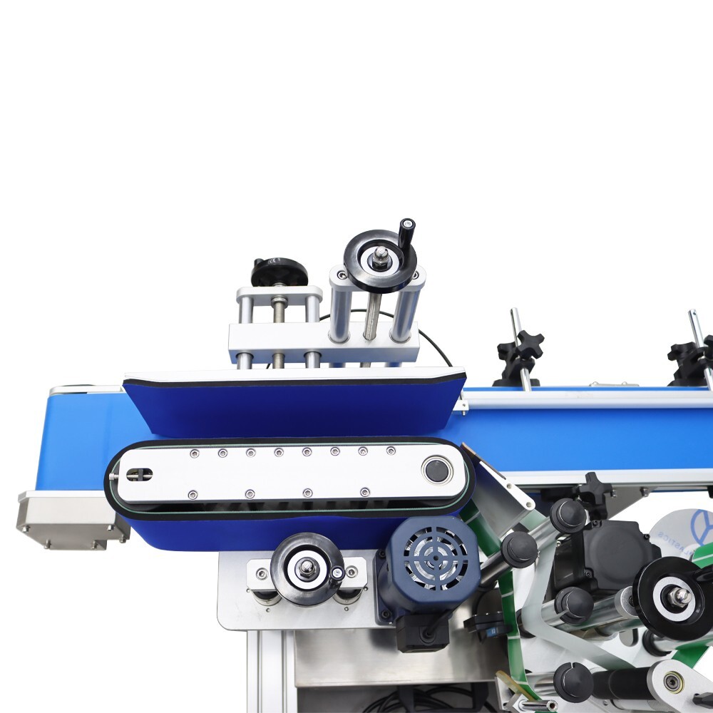 110V Automatic Conveyor Round Bottle Labeling Machine Label Applicator 4-10cm