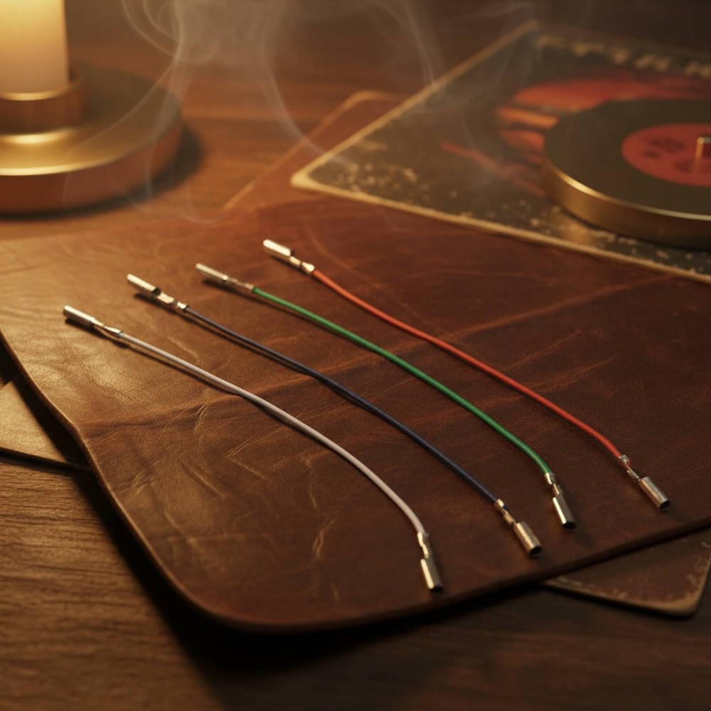 4 Pieces Turntable Headshell Leads Color-Coded Phono Wires