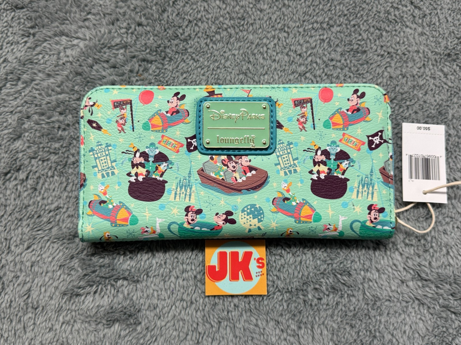 NEW Disney Loungefly Wallet Play In The Park Mickey And Friends Attractions
