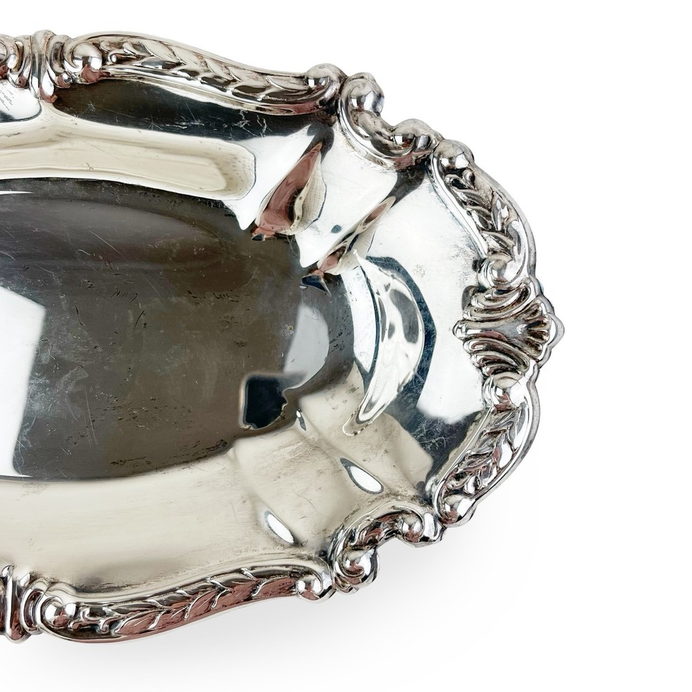 Vintage Sheridan Taunton Silversmiths Tray Silver Plate Oval Baroque 13.5" x 8”