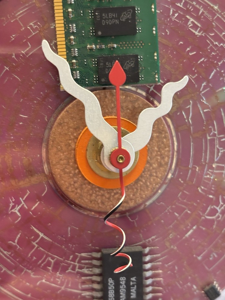Carol A Baum Artisan Handcrafted Clock From Computer Components Signed
