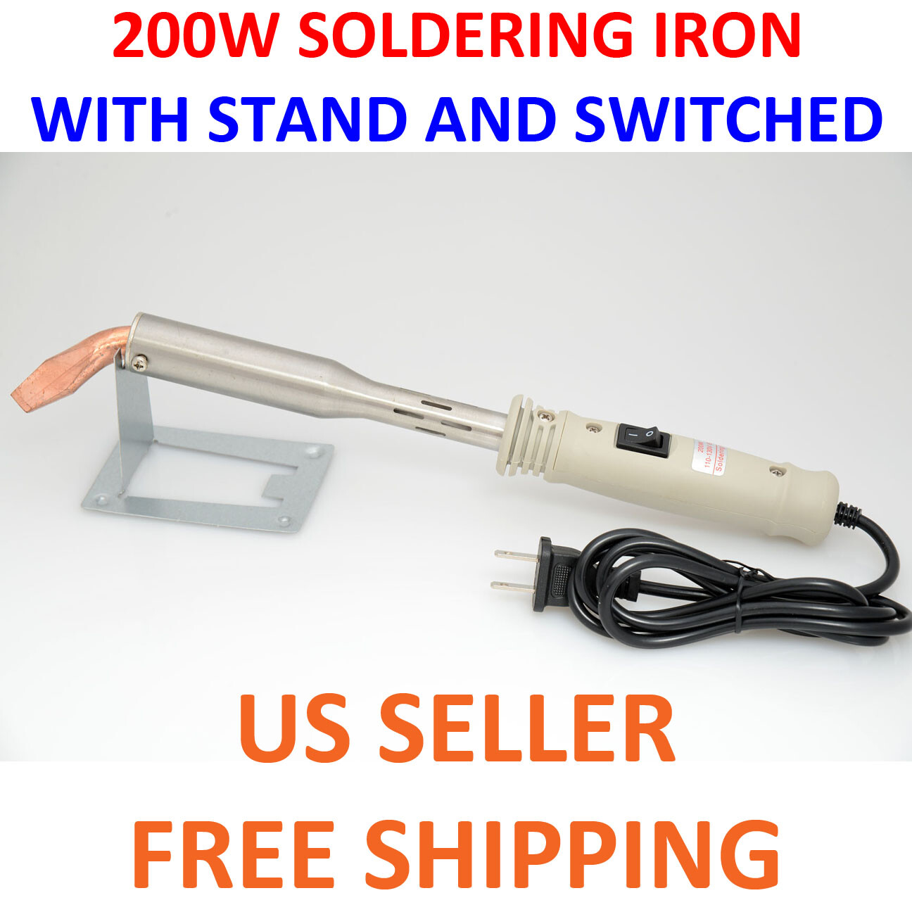 200W 110V SOLDERING IRON Switched HEAVY DUTY CRAFT CAR 200 WATT 200WATT W
