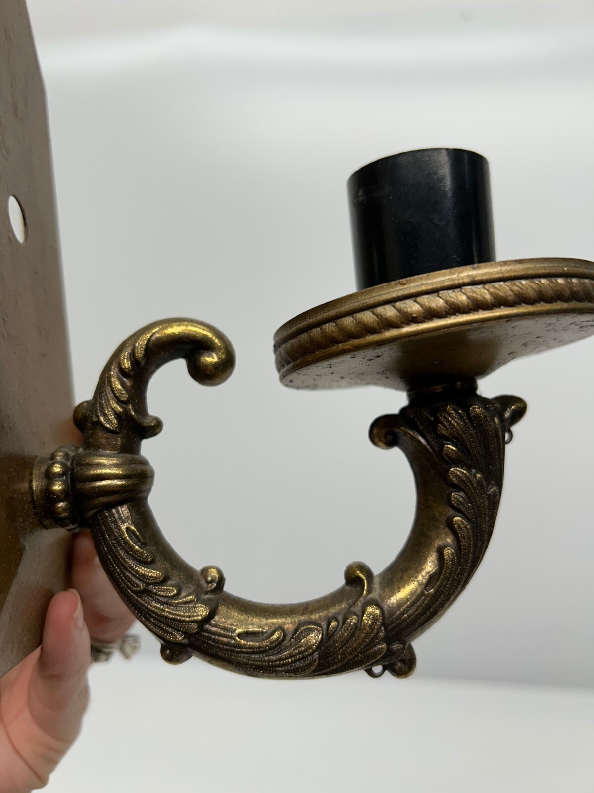 2 Vtg Lightcraft California Gold Tone Frosted Glass Wall Sconce Light Fixtures