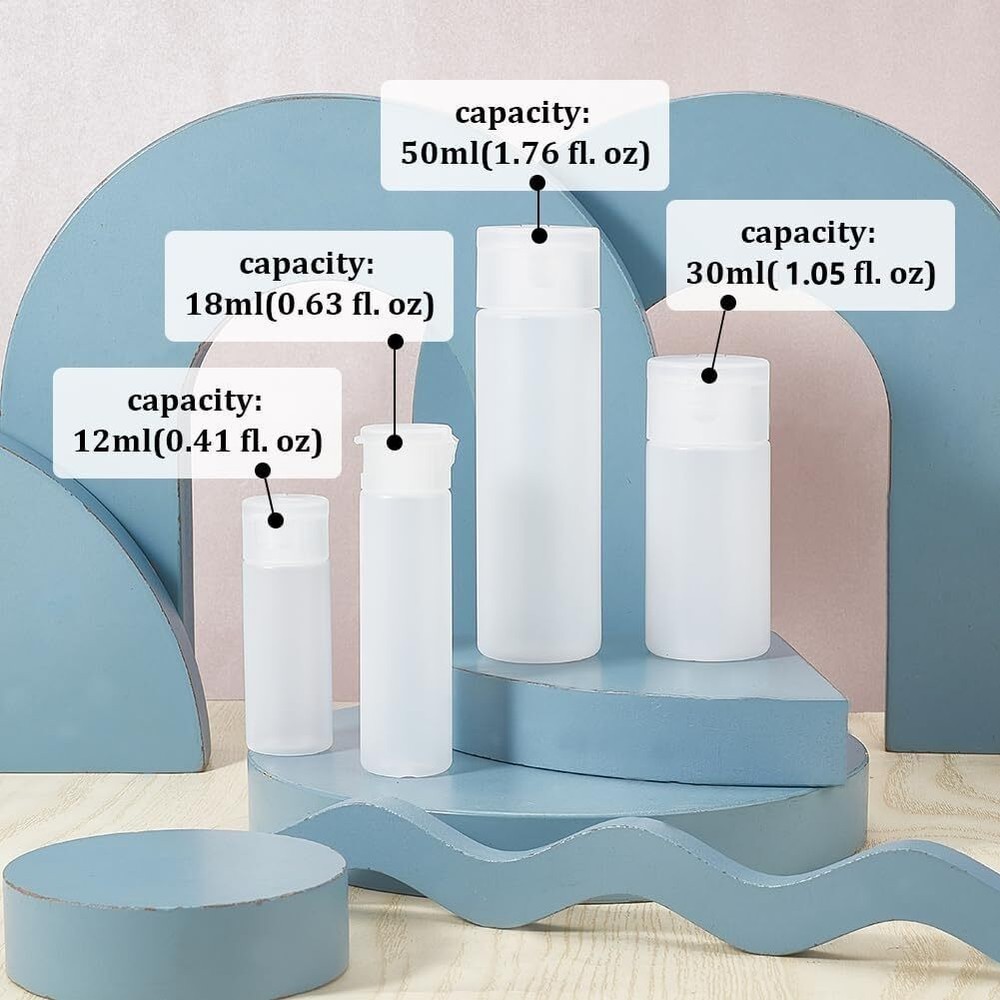 10 Pack 12ml Small Plastic Flip Cap Sample Bottle Empty Refillable Travel Bottle