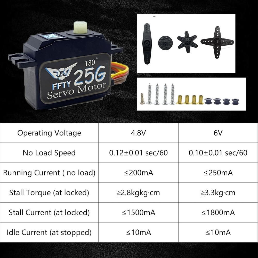 2PCS 25G Micro Servo, RC Mini Digital Servo Motor Control Angle 180° for...