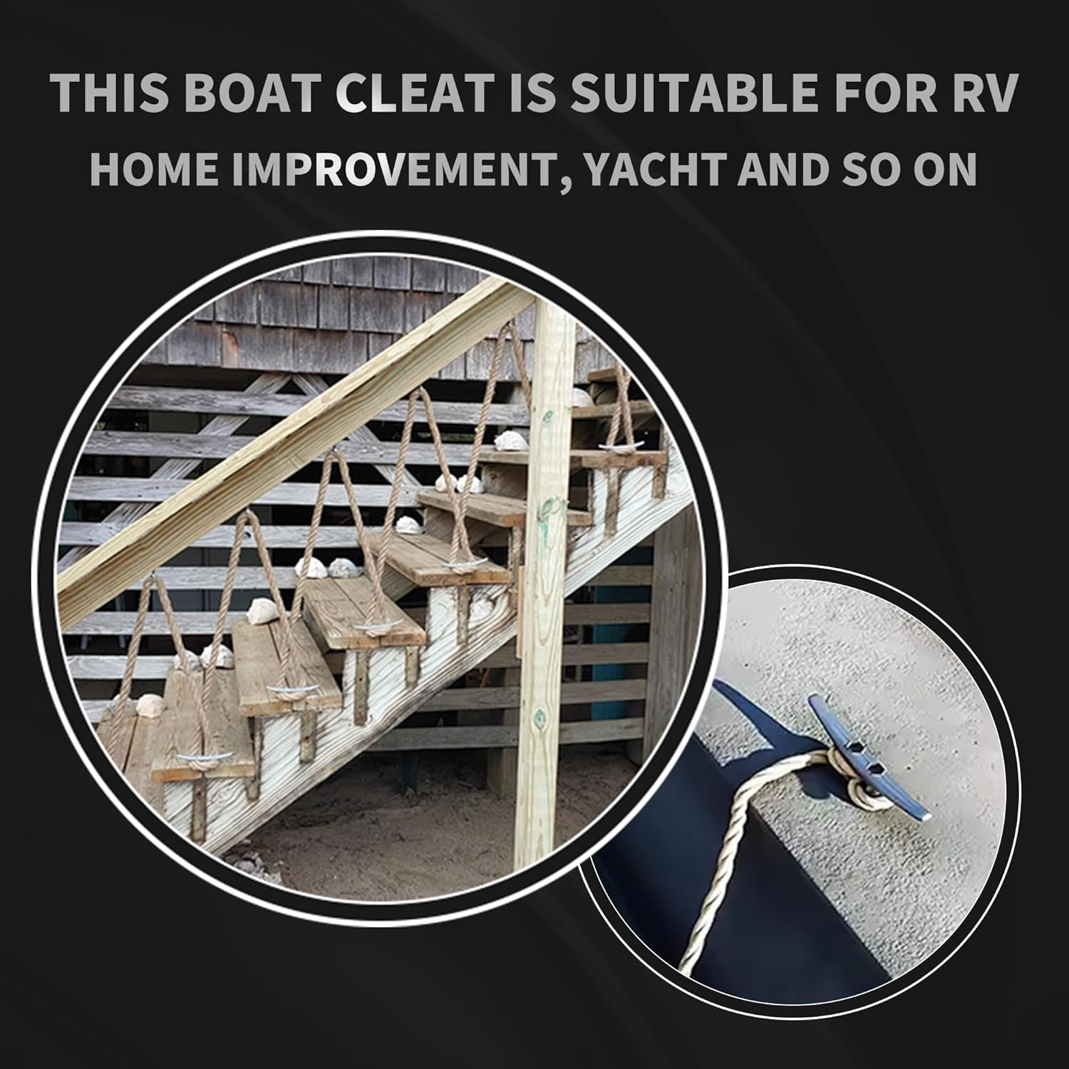 Dock Cleats 6 Inch Galvanized Boat Cleats Cast Iron Marine Grade Rope Cleat for