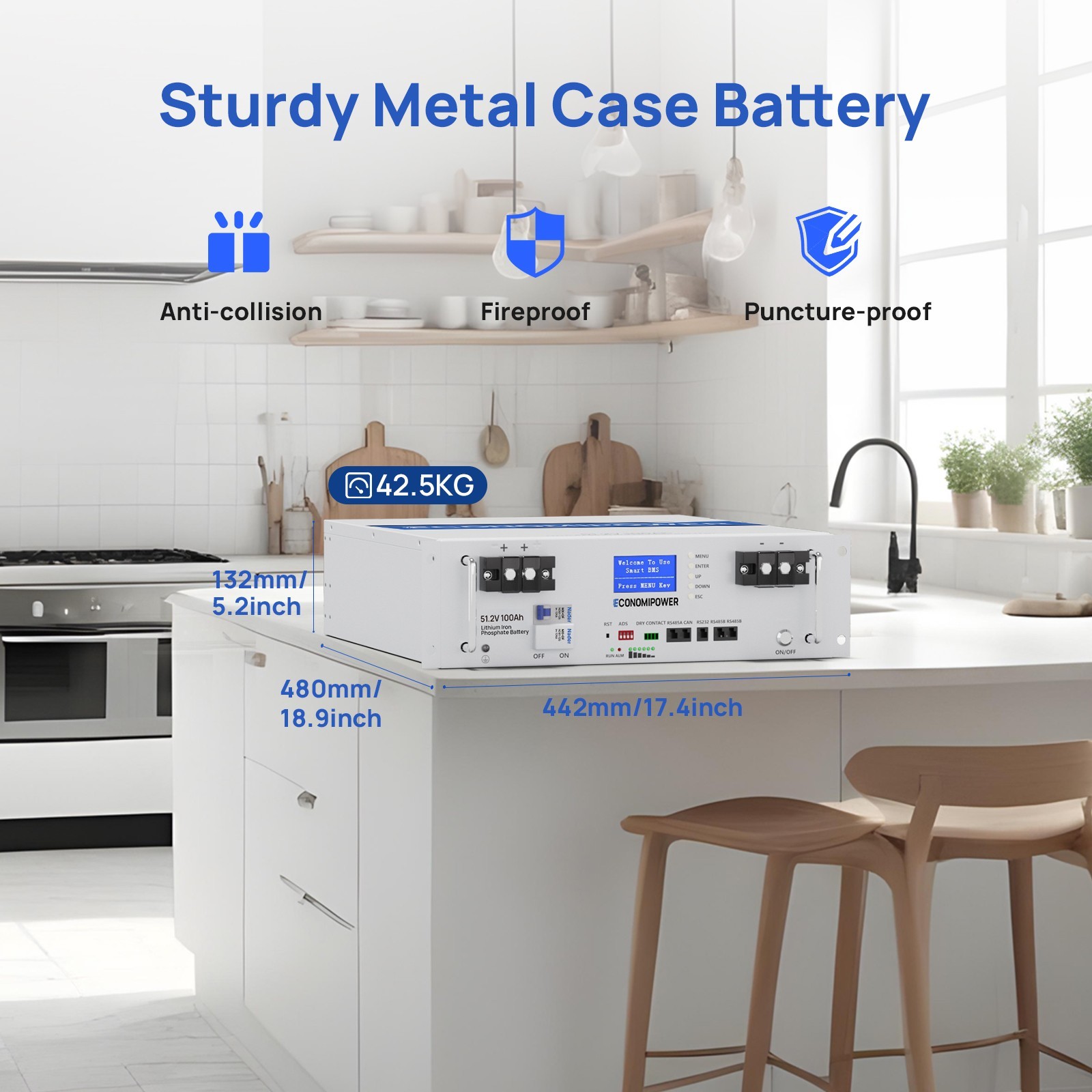51.2V 48V LiFePO4 Lithium Battery 100Ah 200Ah 300Ah BMS For Home Solar Storage