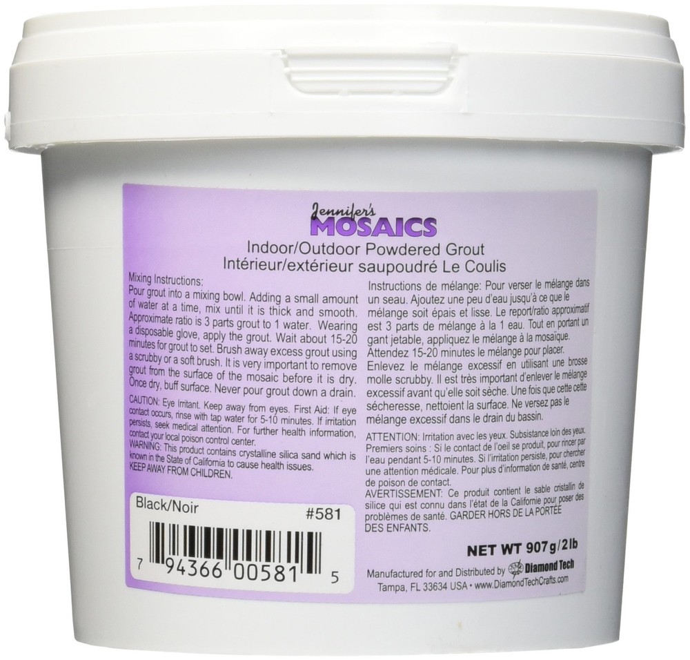 Black Powdered sanded Grout 2 Lbs