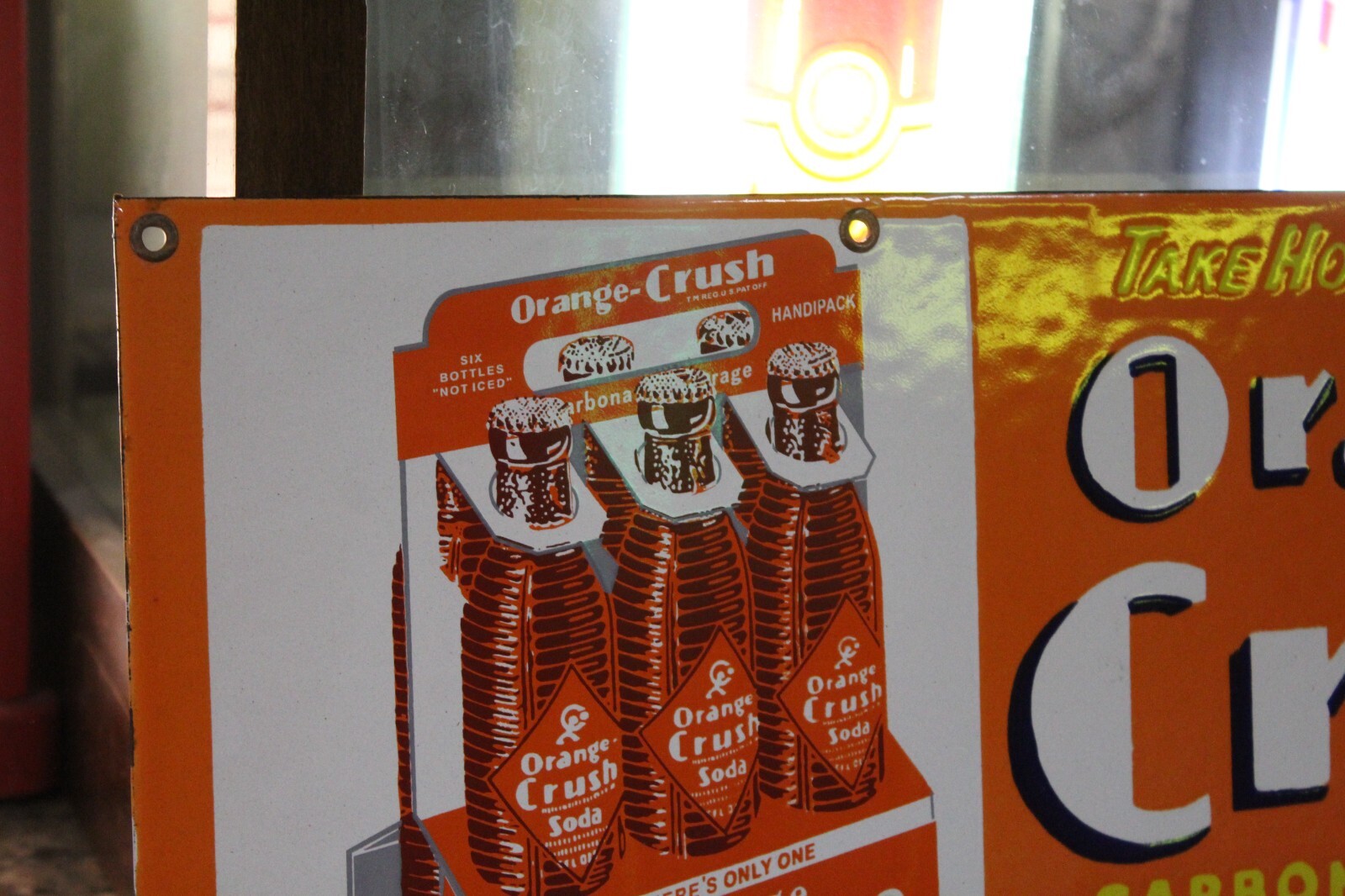 RARE ORANGE CRUSH HANDIPACK SODA POP DEALER PORCELAIN METAL SIGN COKE PEPSI GAS
