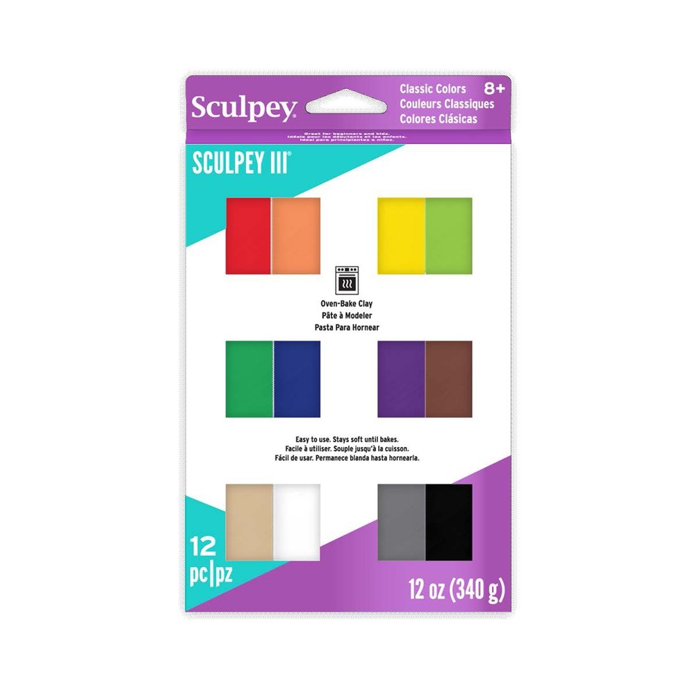 Polyform Sculpey III Polymer Clay Multipack 1oz 12/Pkg-Classics
