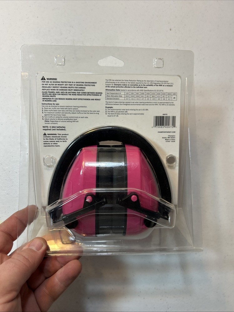 NEW Champion Pink Electronic Ear Muffs