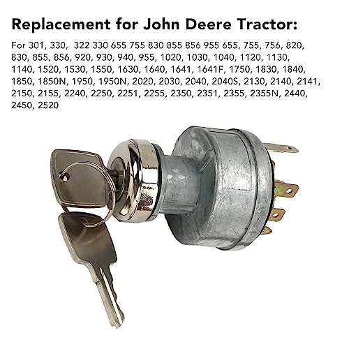 AR58126 Ignition Switch, Universal Replacement Ignition Switch with 2 Keys,